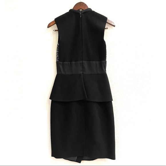 Proenza Schouler Wool-Crepe & Lace Peplum Dress Size 4 - Picture 12 of 16